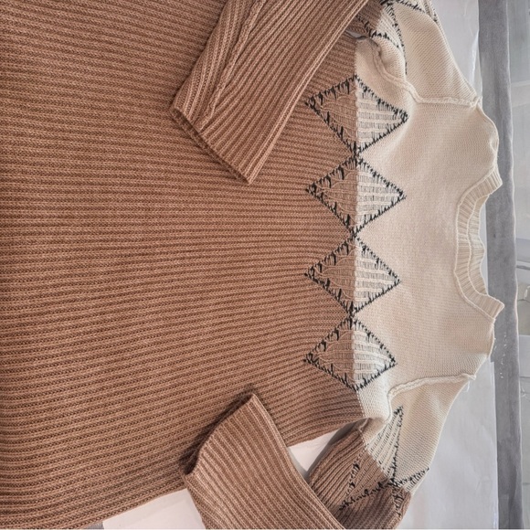 Sandro Paris  Black and Tan Geometric Sweater Size 3 - Picture 13 of 15